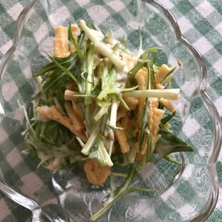 水菜と錦糸卵のマヨぽんサラダ